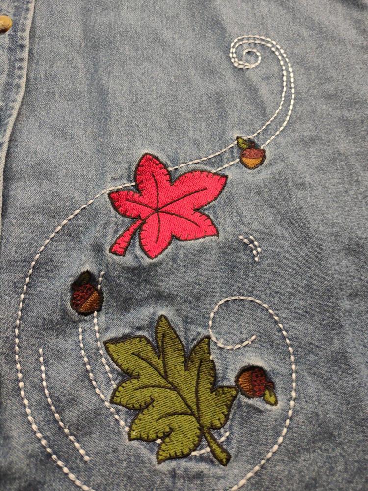 Basic Editions Holiday Large Denim Button Front F… - image 6